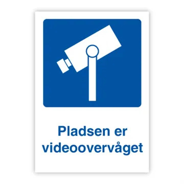 SKILT - Området videoovervåket, Refleks Alu, A4, 210x297 mm