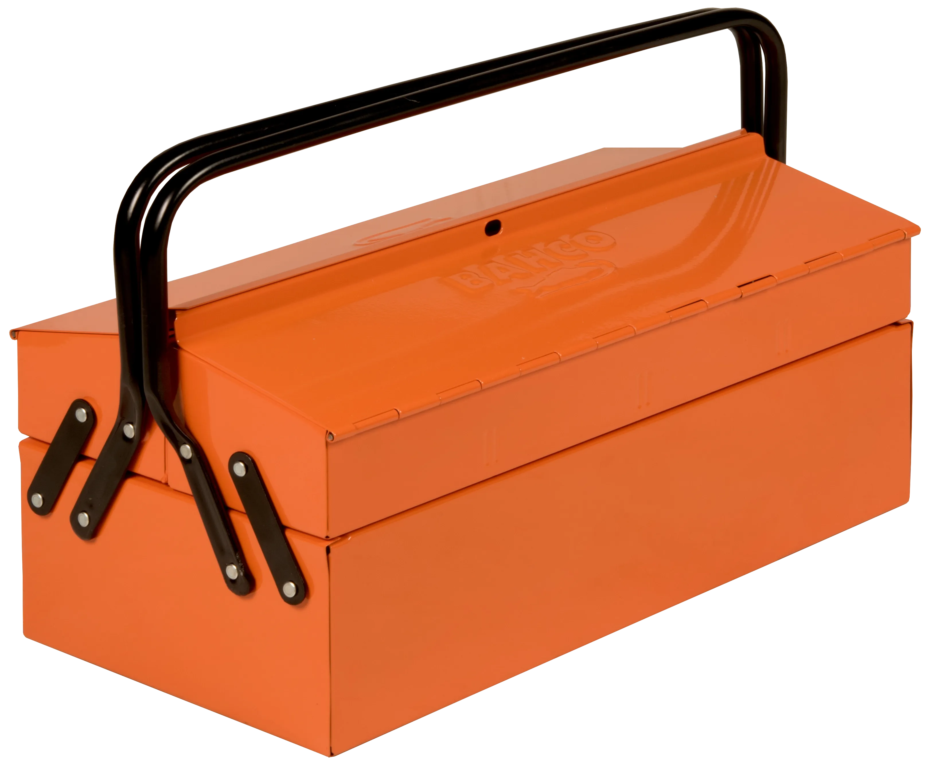 Verktøykasse m/3-5 rom, 190×400mm, metall, låsbar