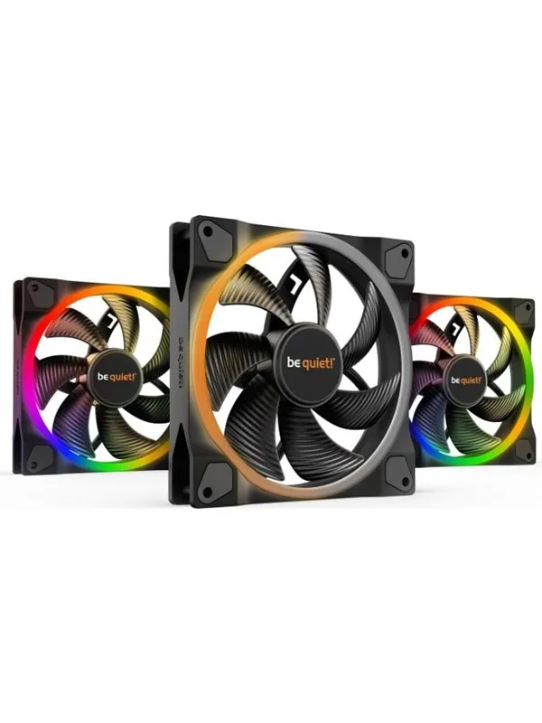 be quiet! LIGHT WINGS 140mm PWM - triple pack - Kabinettvifte - 140mm - Svart med RGB LED-lys - 23 dBA