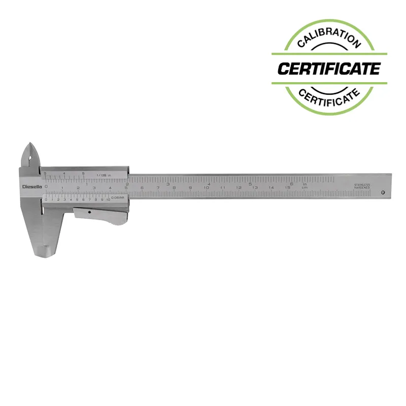 Skyvelær med klemmelås 0-150x0,05 mm med kjevelengde 40 mm (inkl. sertifikat)