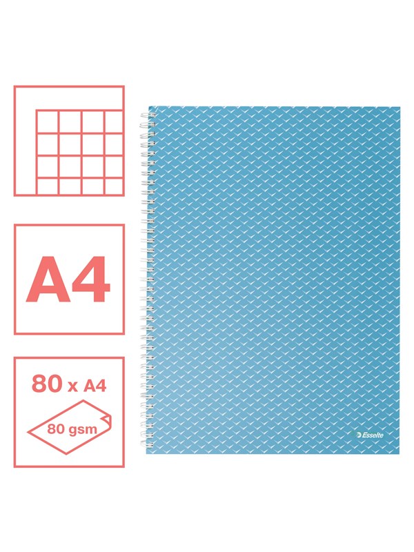Esselte  Colour'Breeze A4 Notebook squared wirebound Blue