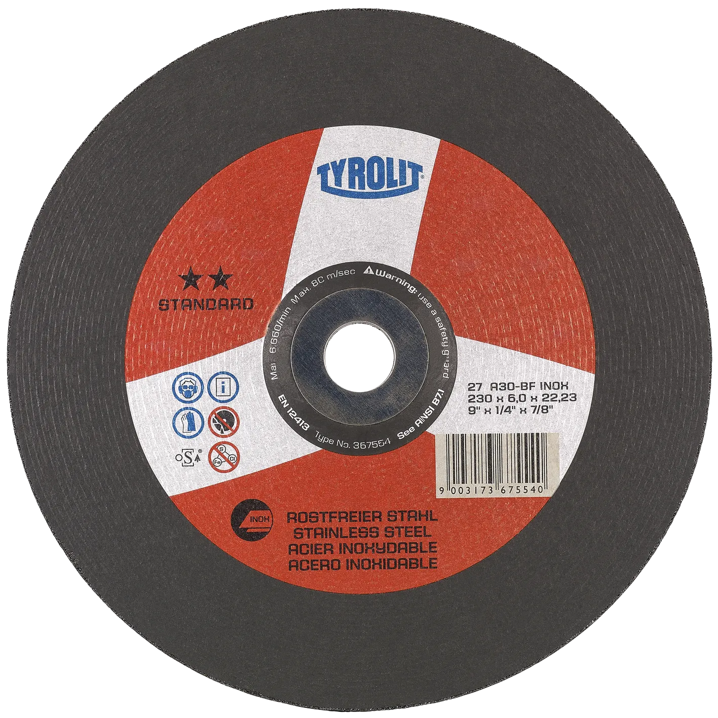 Skrubbskive Standard 27X Ø230×6 A30R-BFinox