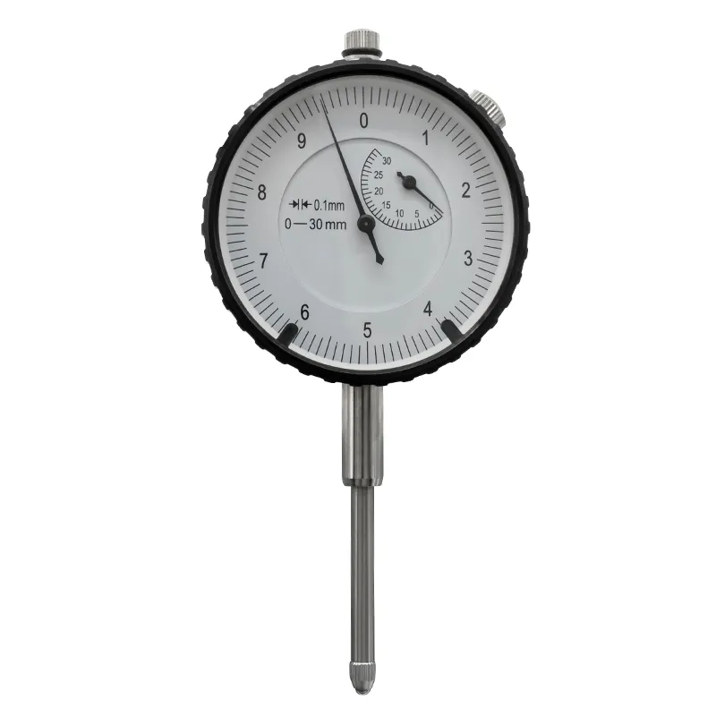 Måleur 0-30x0,1 mm med justerbare toleransemerker og flat bakplate + bakplate med øye