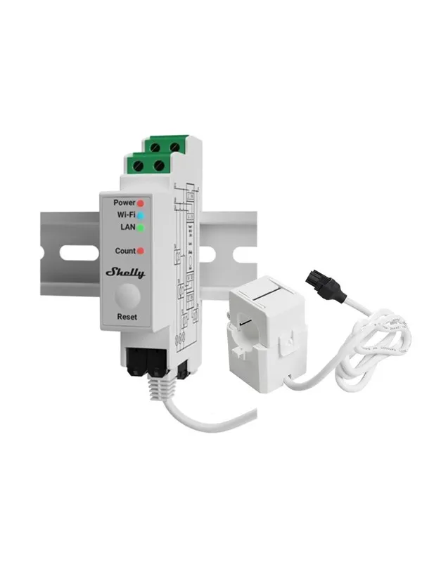 Shelly Pro 3EM 120A V2 - WiFi 3-faset energimåler, 120A