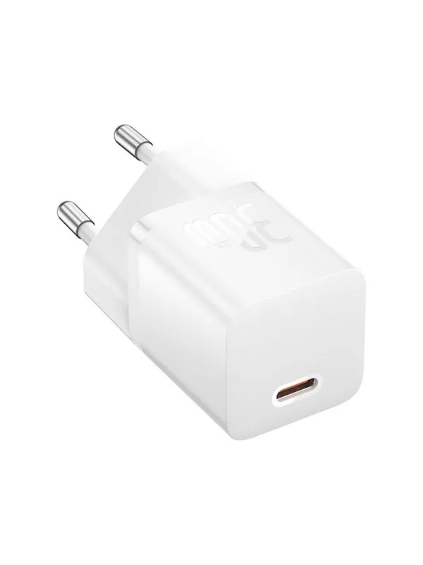 Baseus GaN5 USB-C 30W Wall Charger with  Dynamic 3 USB-C 100W 1m Cable - White