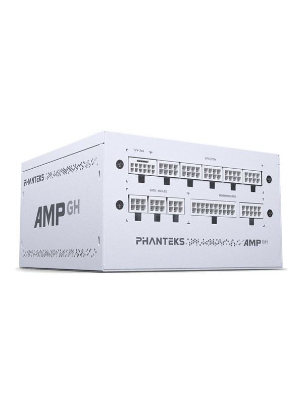 Phanteks AMP GH 850W White Strømforsyning (PSU) - 850 Watt - 120 mm - ATX 3.1 - 80 Plus Gold sertifisert