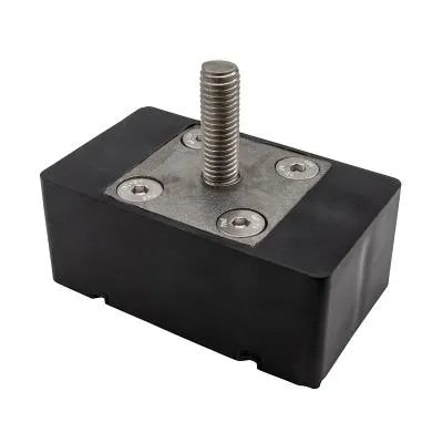 Gummibelagt neodymium blokkmagnet 85x50 mm med 10 mm gjengebolt