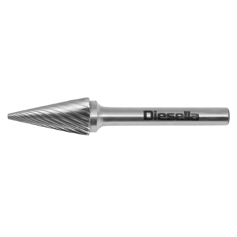 Fresespiss HM Ø6x13 mm form M (Single cut) med Ø6 mm skaft
