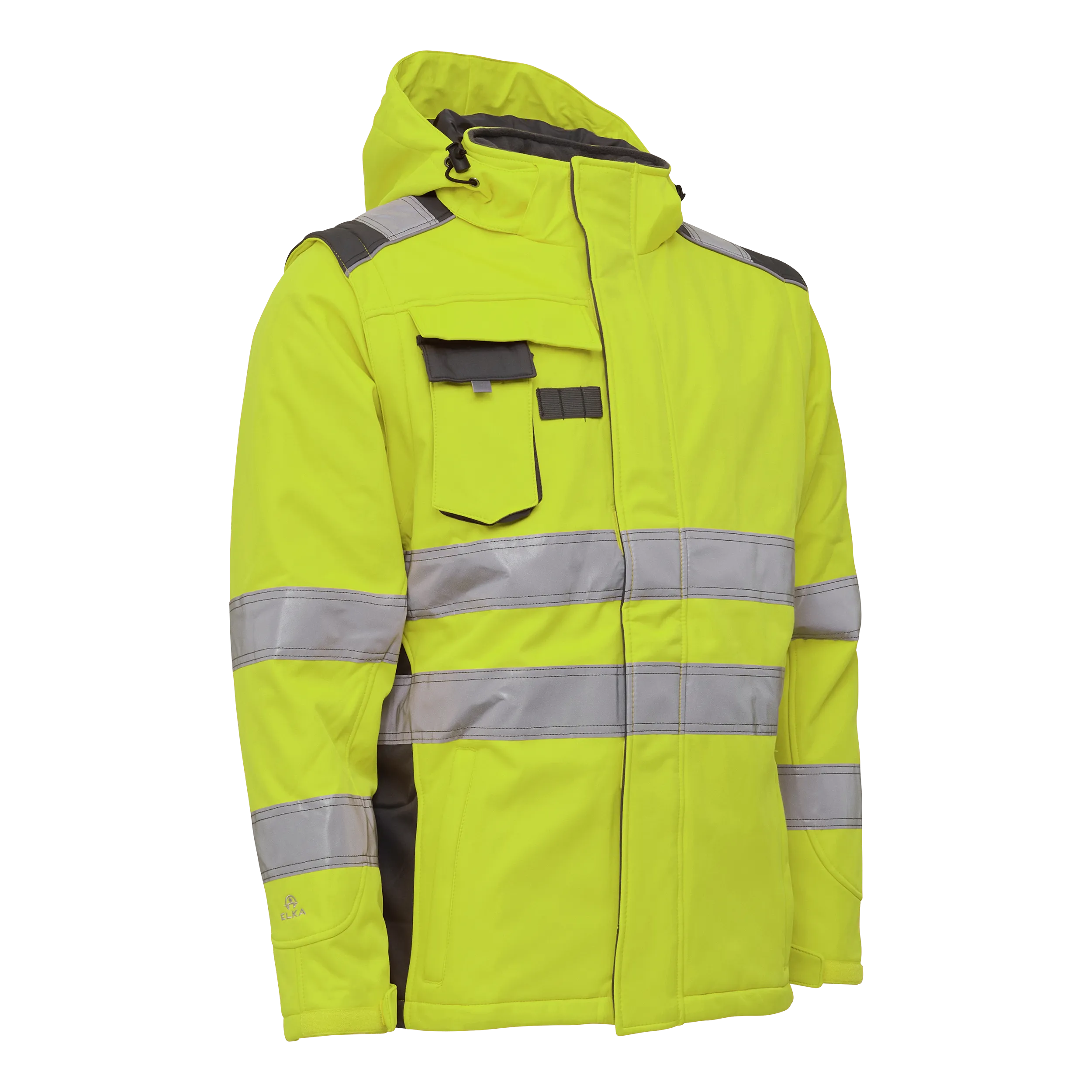 Synlig Xtreme Vinter Softshell-jakke - Fl.Gul/Grå - XL