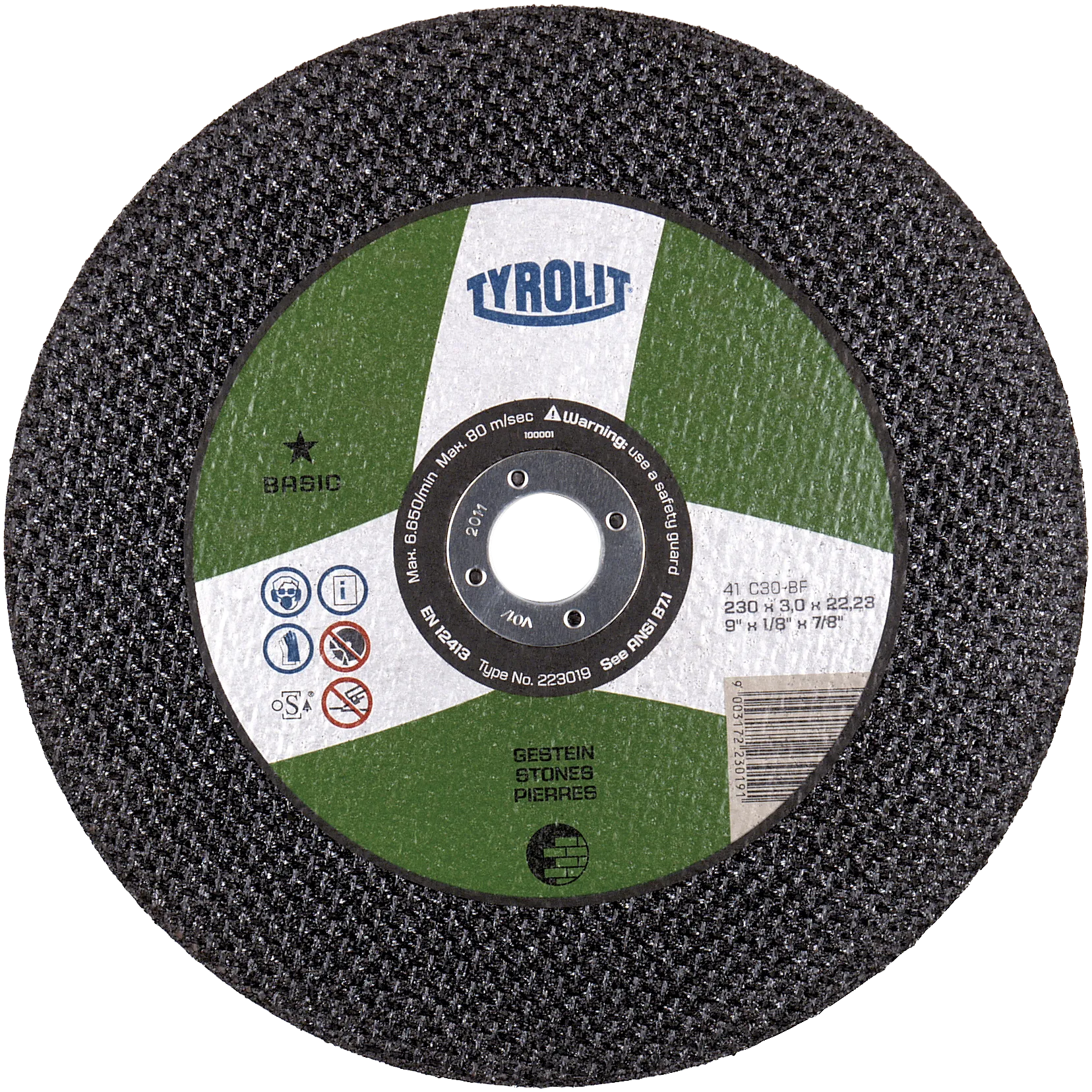 Kappeskive Basic 41C ø230×3×22,23 C30-BF