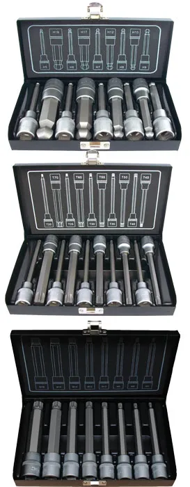 BATO Kombi pakke. Stiftnøkkelsett langt med kule 5-19mm 1/2", stiftnøkkelsett langt Torx 20-70 1/2", stiftnøkkelsett langt XZN 5-18 1/2". 28 deler