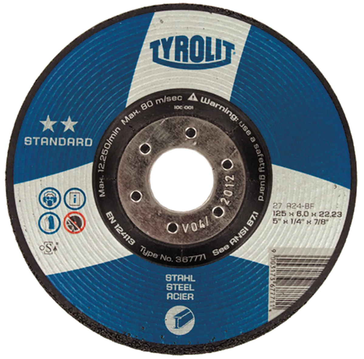 Skrubbskive Standard 27X ø125×6 A24-BF