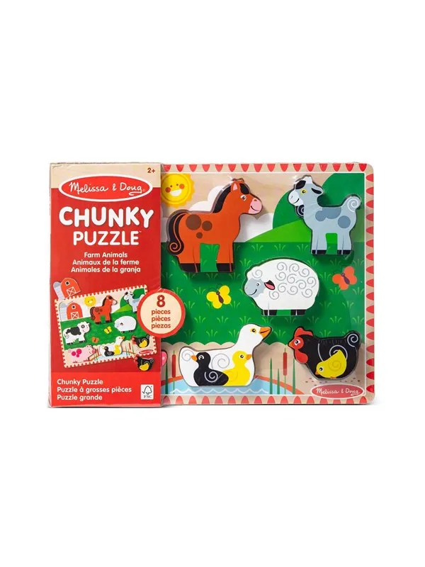 Melissa & Doug Wooden Chunky Puzzle Farm Tre