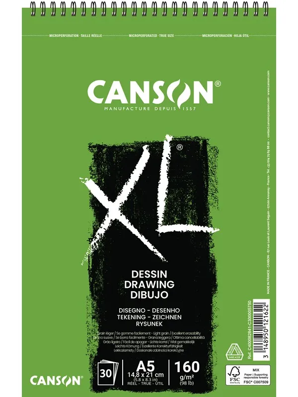 Canson XL Dessin LG A5 160G Spiral 30 SH