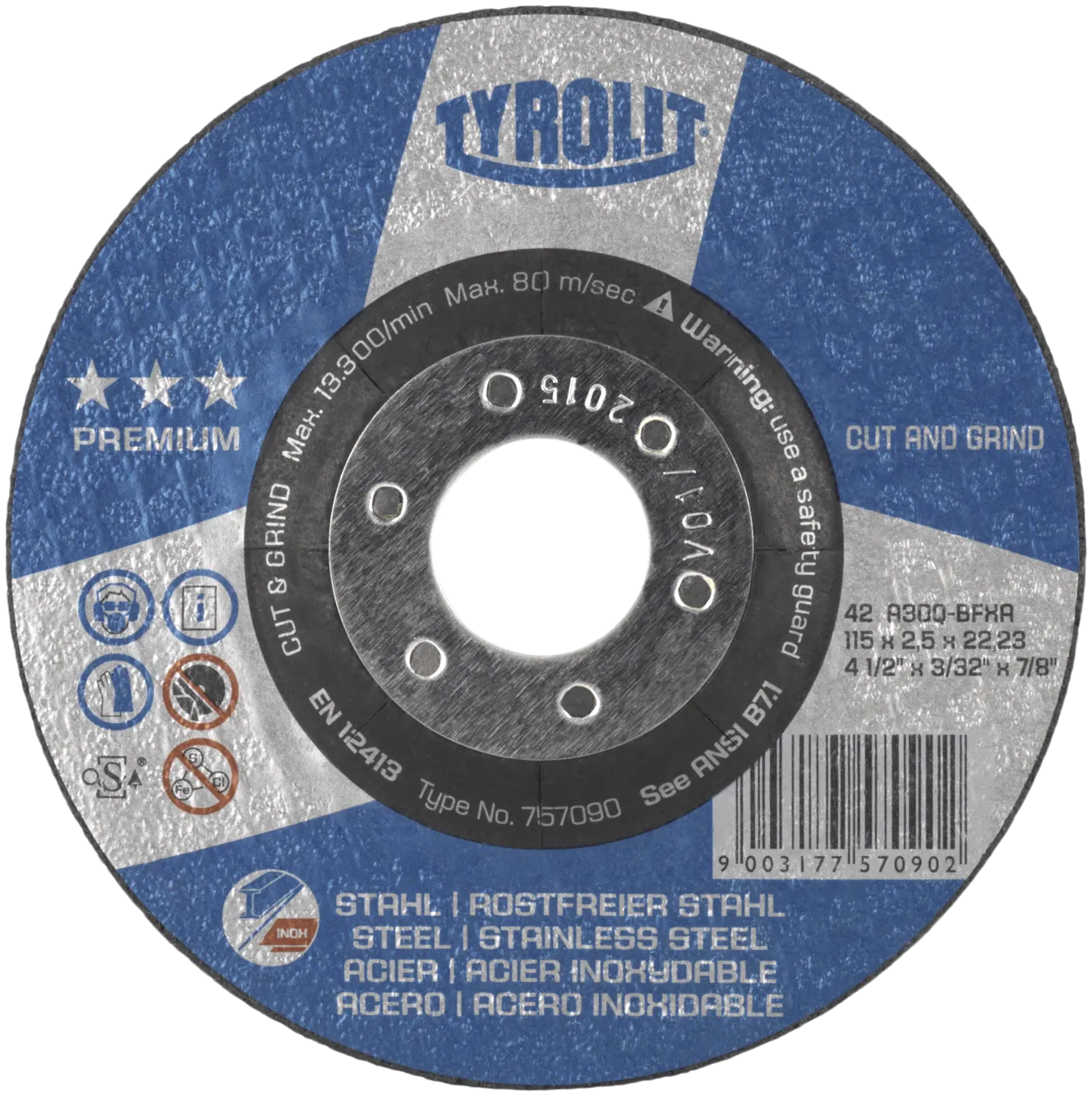 Kappe-/skrubbskive Premium 27EC ø178×3,5 A30Q-BFXA