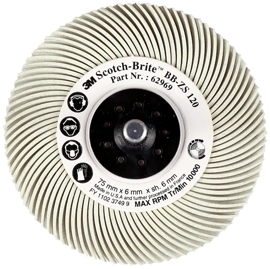 Bristle radialbørste BB-ZS P120 hvit 50mm 6mm skaft