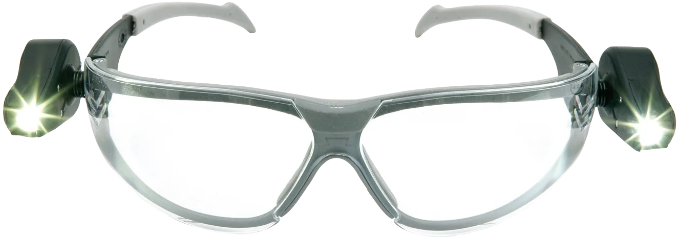 Beskyttelsesbrille LightVision med LED-lys, klar glass