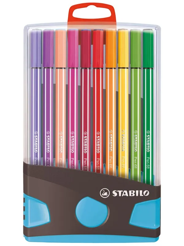 STABILO Pen 68 - Felt-tip pen - ColorParade - Set of 20 - Anthracite/Light blue