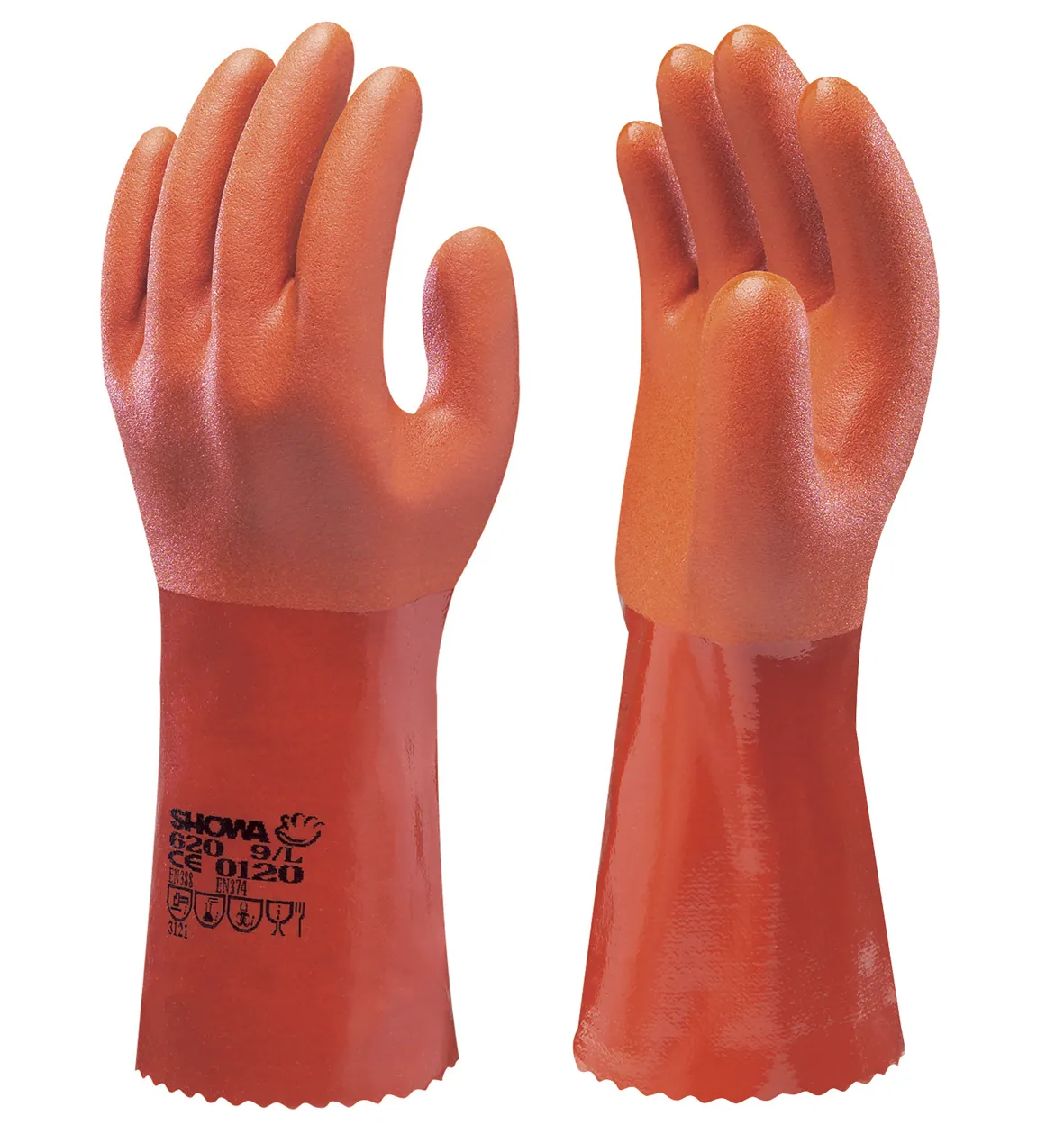 Showa PVC-hanske oljebestandig blå hel-dyppet 660-10