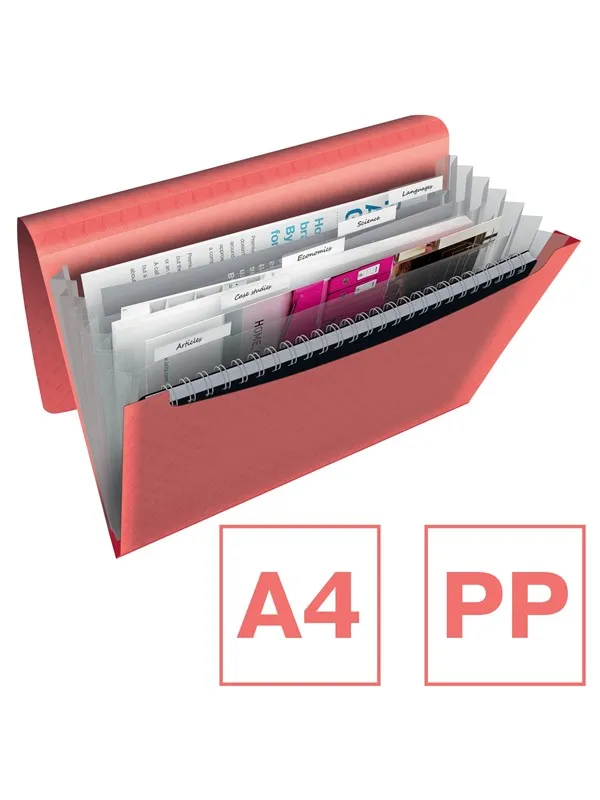 Esselte  Colour'Breeze Expanding Concertina File Coral