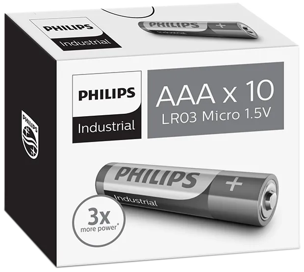 Philips Industrial alk. batteri AAA/LR03 1,5V 10stk