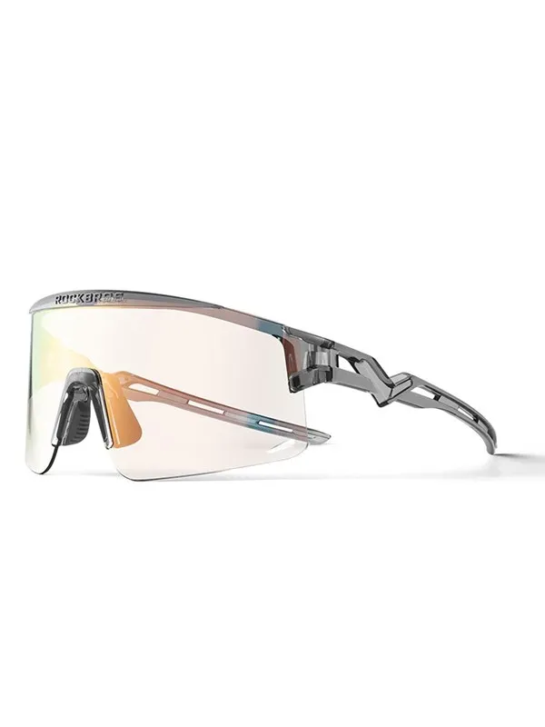 Rockbros Cycling Glasses Photochromic with UV Protection and Corrective Insert - Transparent Black