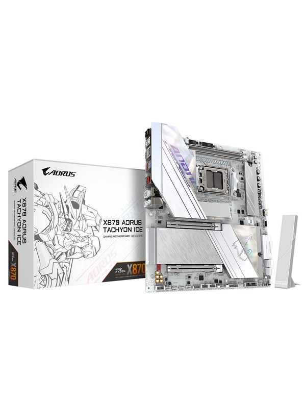 GIGABYTE X870 AORUS TACHYON ICE Hovedkort - AMD X870 - AMD AM5 socket - DDR5 RAM - Extended ATX
