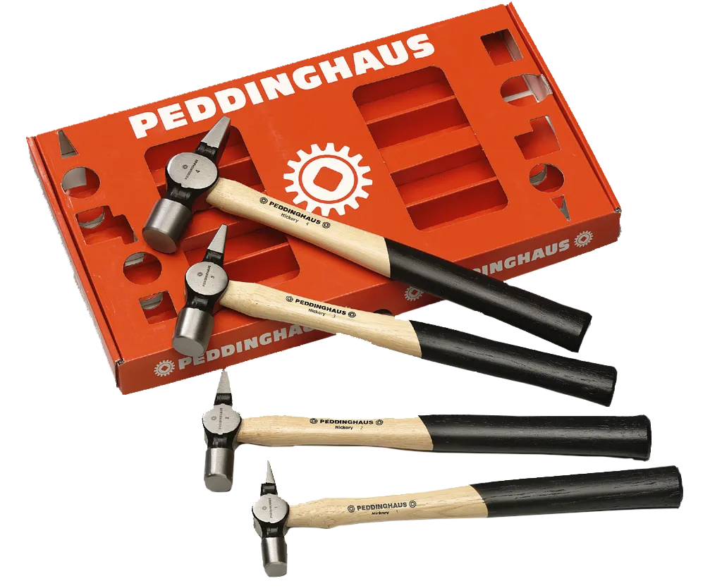 Peddinghaus benkhammersett med hickoryskaft 1+2+3+4