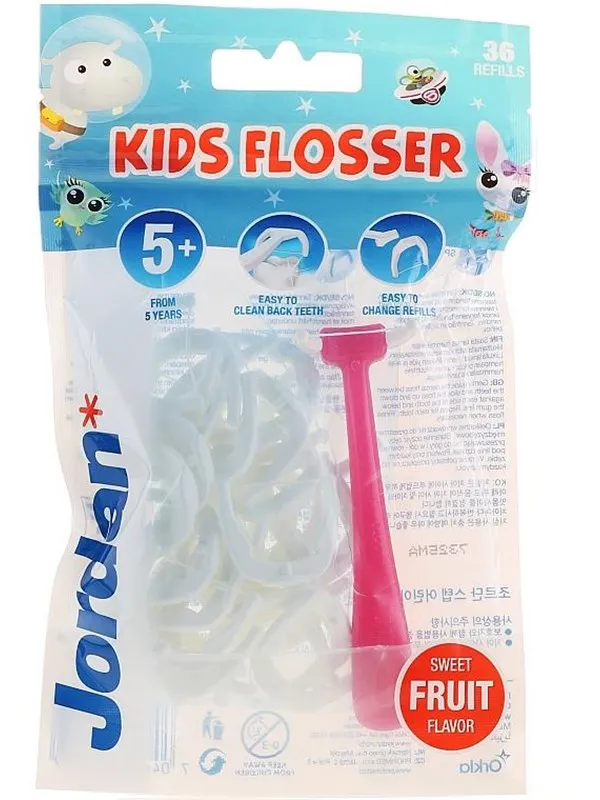 Jordan Tanntråd Kids Flosser 5+ 1-Pack - 36pcs