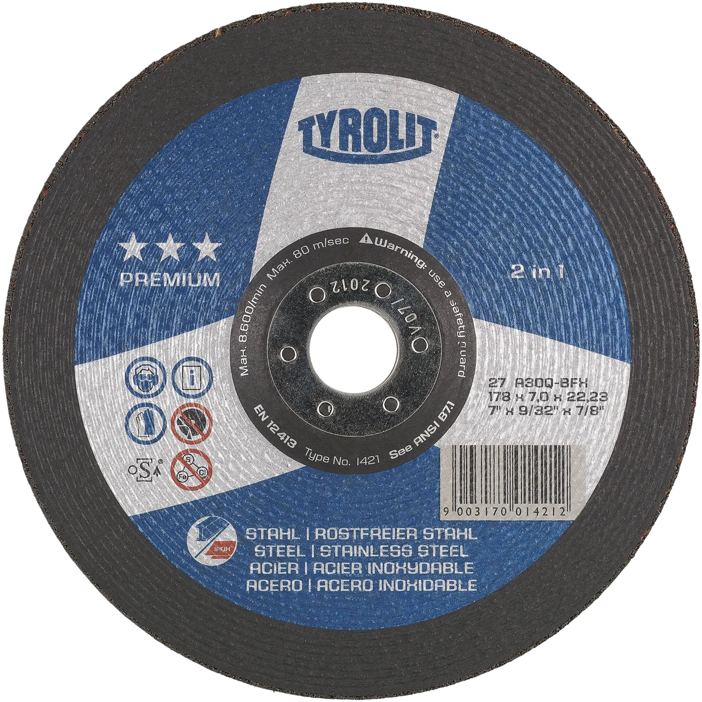 Slipeskive Premium 27E ø230×8 A30P-BFX