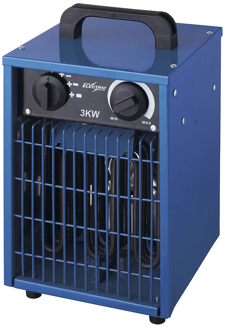 Blå Elektrisk varmevifte IP24 3kW/230V