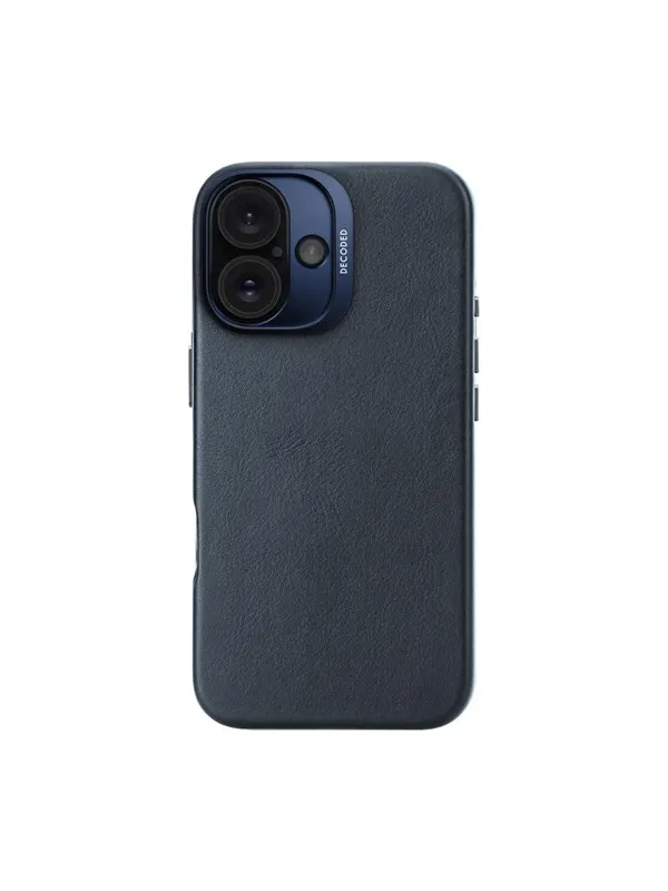 Decoded Leather Backcover for iPhone 16 Navy