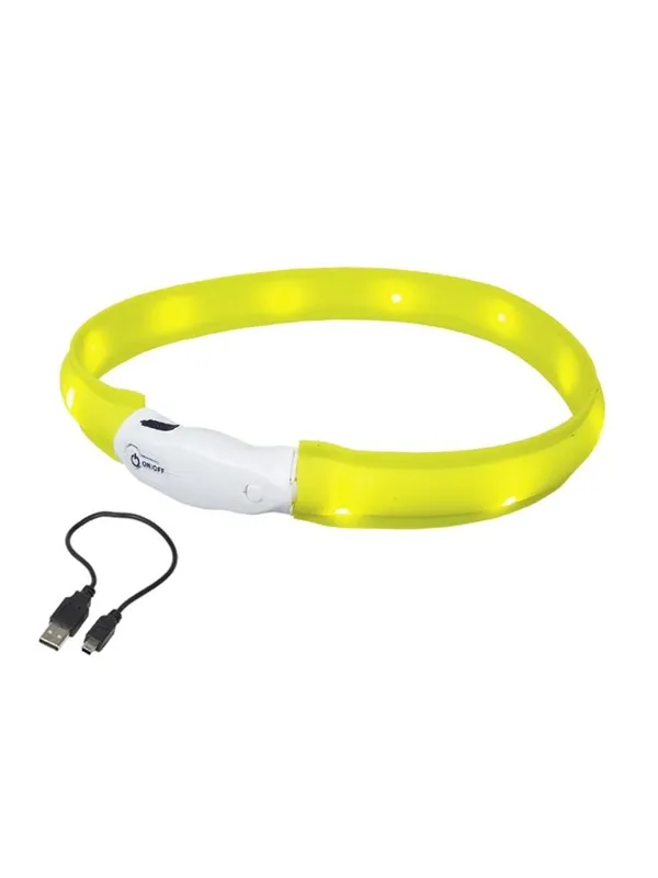 Nobby LED halsbånd bred VISIBLE M Gul