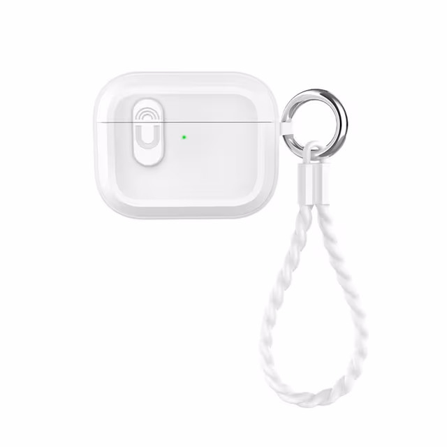 Bluetooth Earphone Protective Silicone Case kompatibelt med AirPods Pro 3 Magnetic Charging Case med Keychain Strap Hvit
