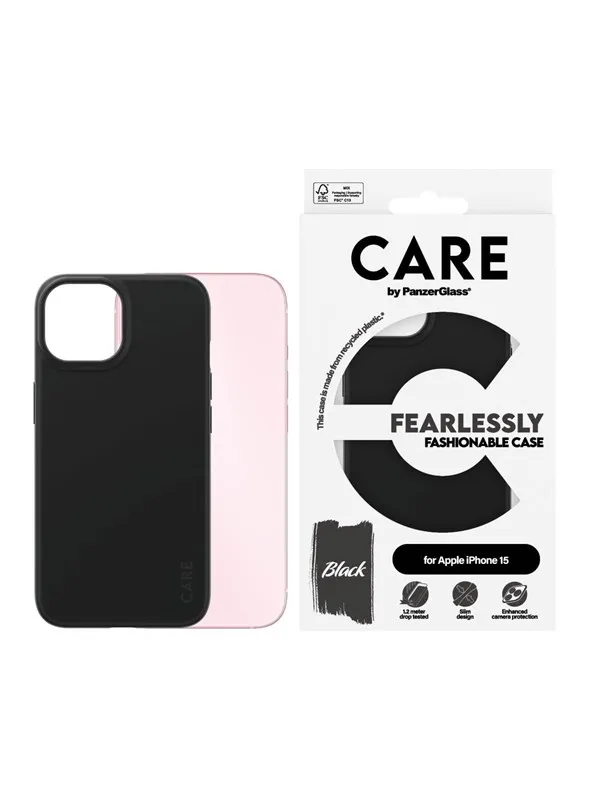 CARE by PanzerGlass Fashionable Case Black iPhone 15