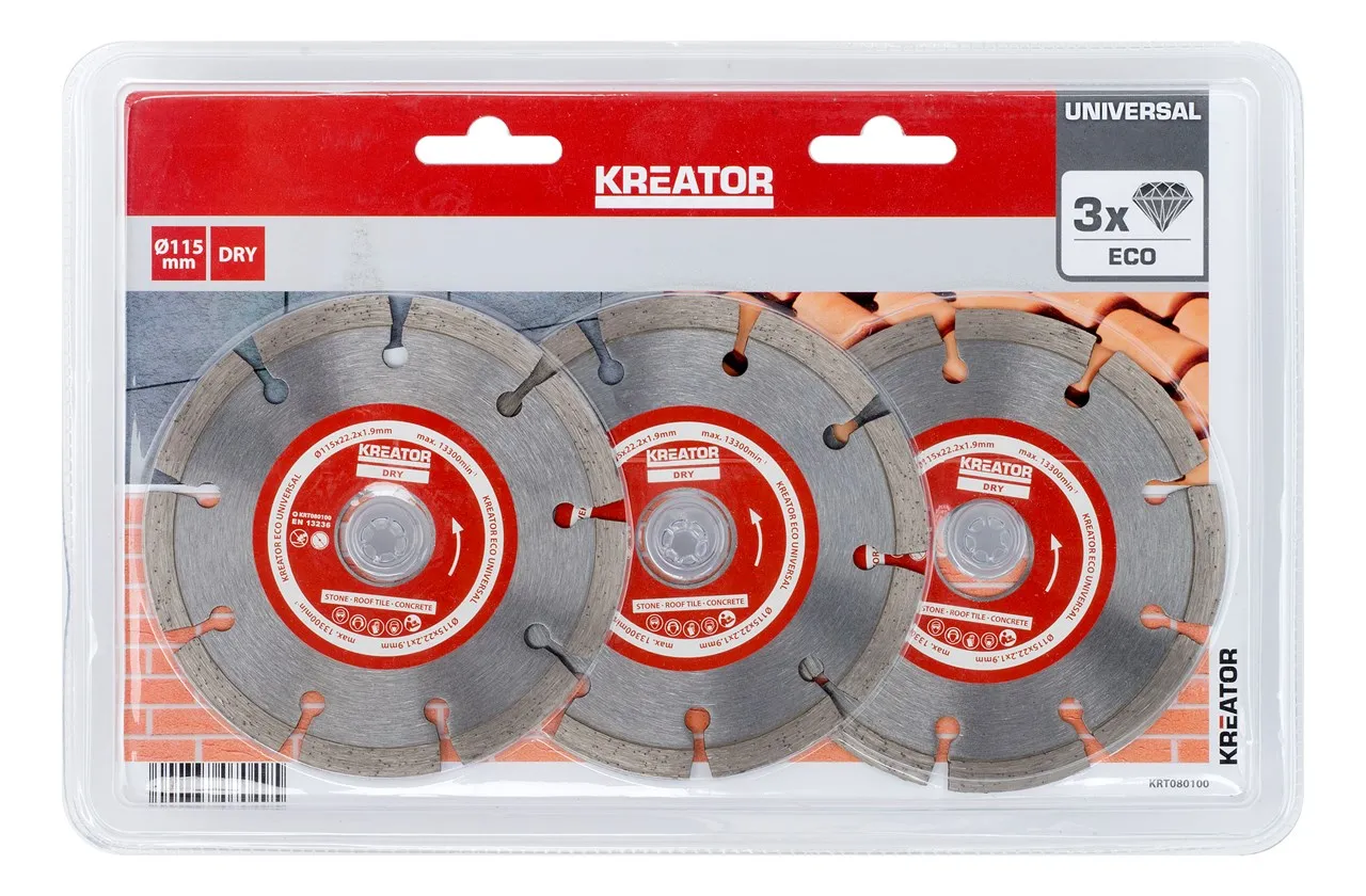 Diamantblader for stein 115 mm - 3 stk