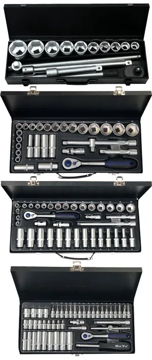 BATO Kombi pakke. Pipe-nøkkelsett 22-50mm 3/4", pipe-nøkkelsett 10-36mm 1/2", pipe-nøkkelsett 6-24mm 3/8", pipe-nøkkelsett 4-14mm 1/4". 126 deler