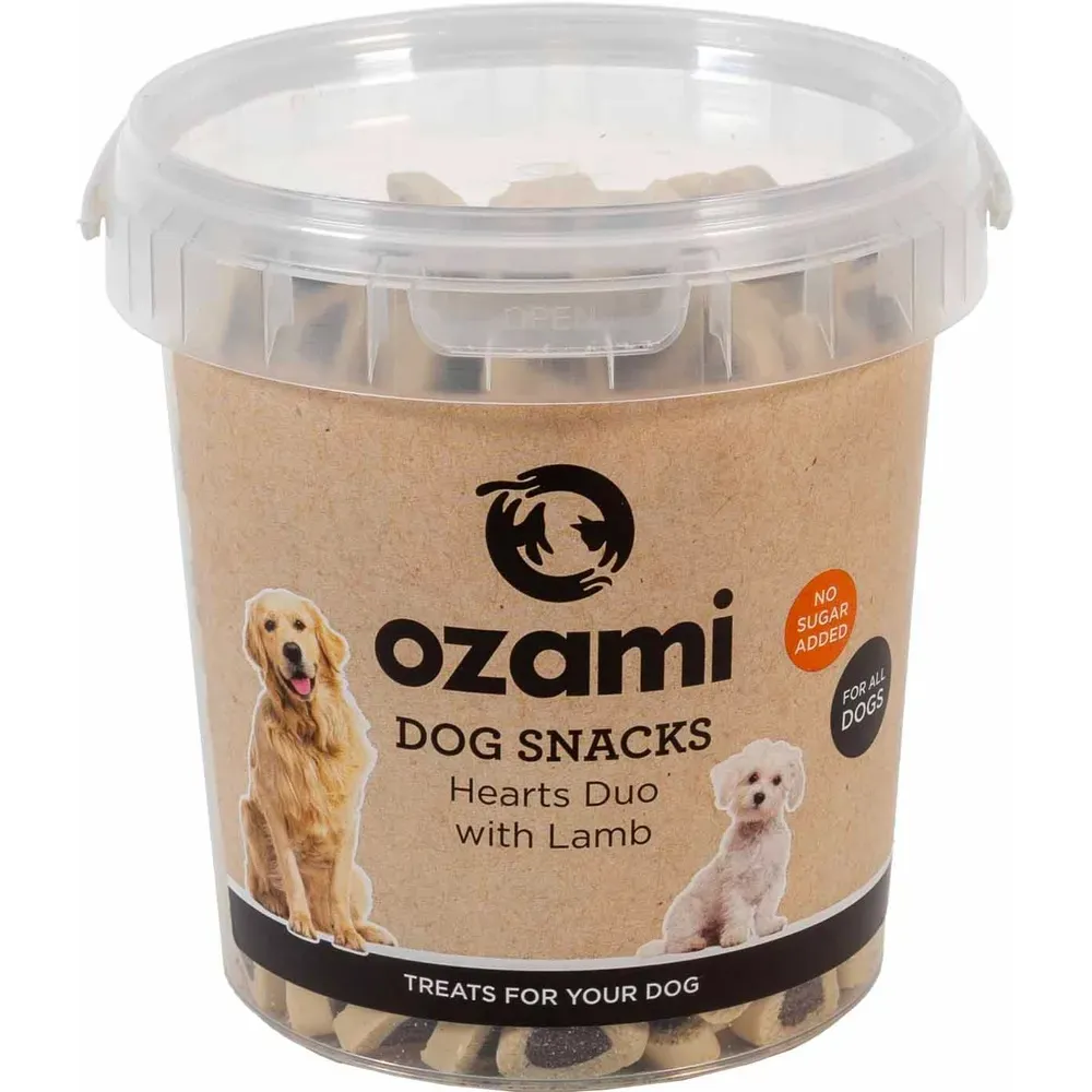 Ozami Hundesnacks Hearts Duo med Lam  -  500g