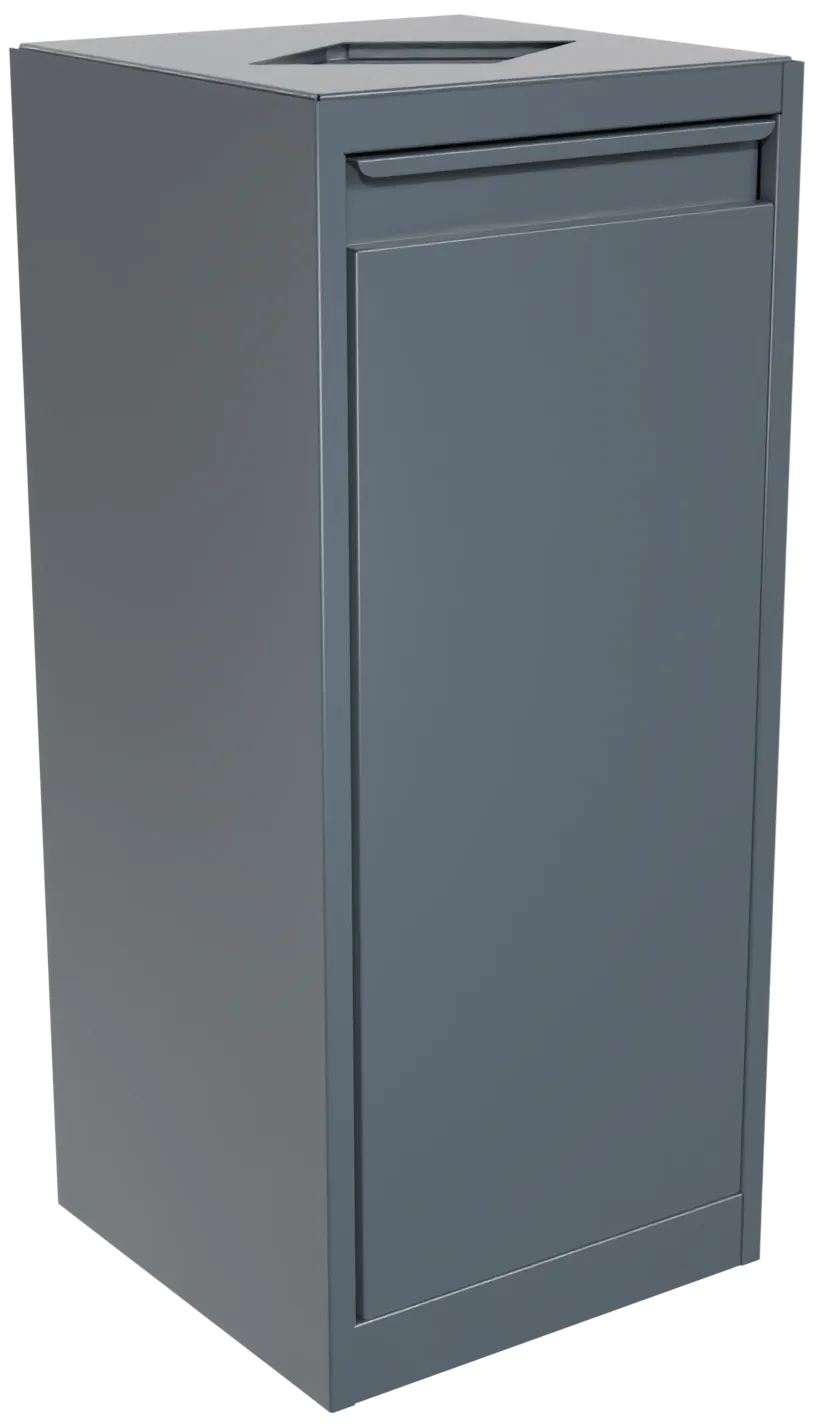 Avfallsbeholder m/åpent lokk 800×350×350mm RAL7016