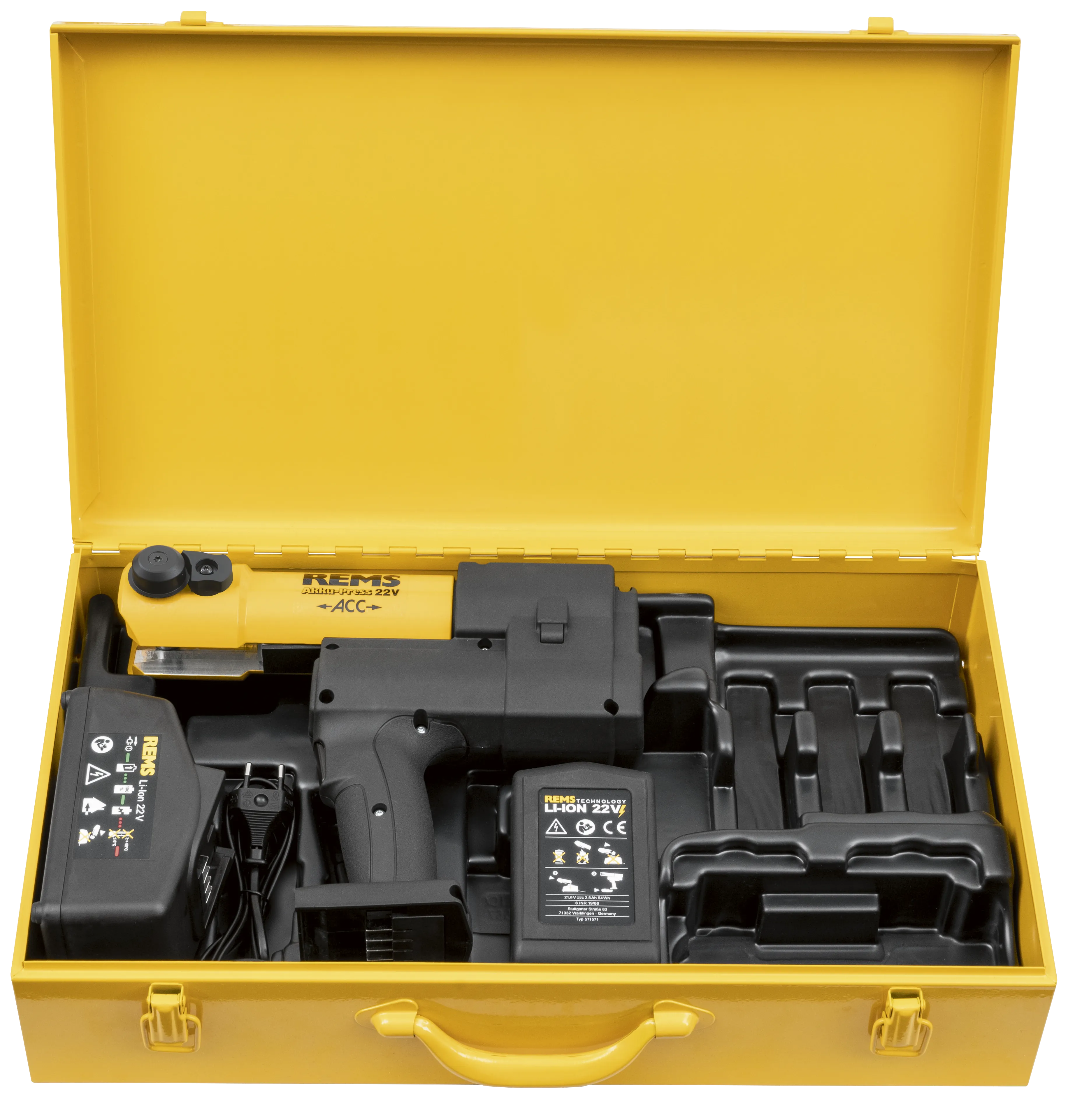 REMS pressmaskin AkkuPress 22V ACC BP i stålkasse