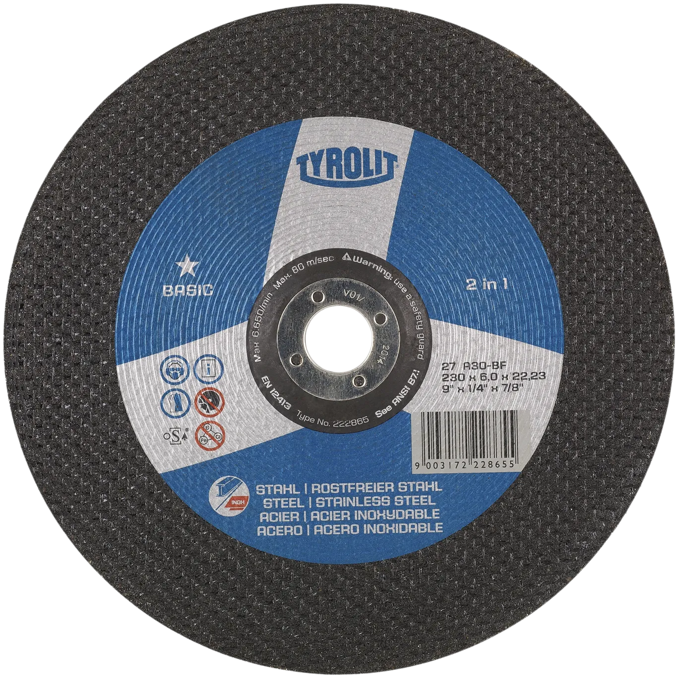 Slipeskive Basic 27C ø230×4,3 A30Q-BF