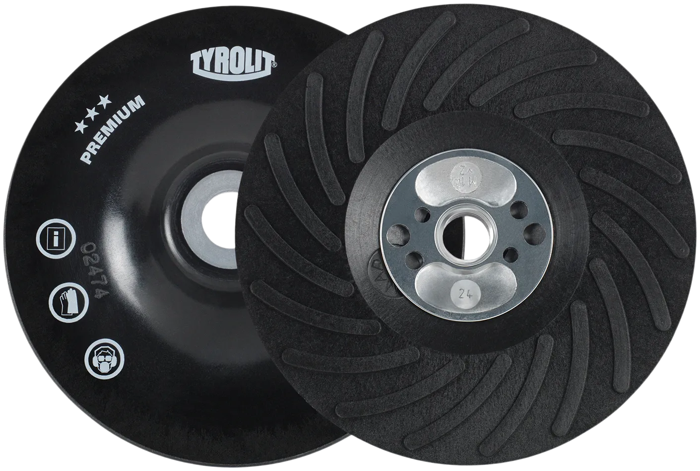 Bakplate til fiberdisk 180×22 M14 uni hard
