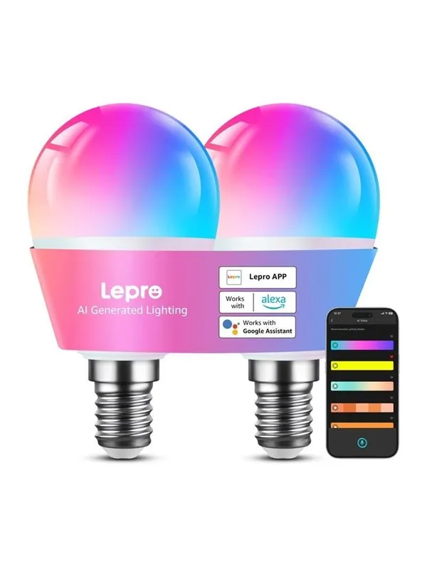 Lepro BP1-2 E14 LED Bulb with Bluetooth and Wi-Fi.