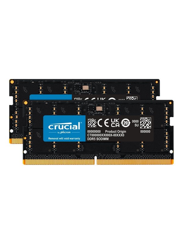 Crucial SODIMM DDR5-5600 - 64GB - CL46 - Dual Channel (2 pcs) - Svart