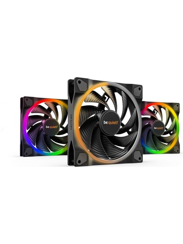 be quiet! LIGHT WINGS 140mm PWM high-speed Triple-Pack - Kabinettvifte - 140mm - Svart med RGB LED-lys - 31 dBA