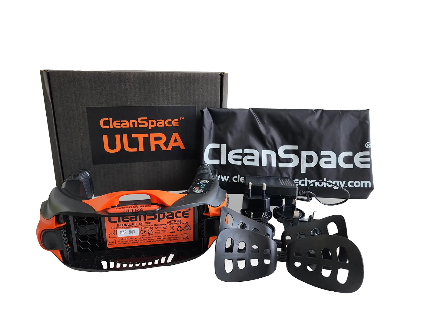 CleanSpace ULTRA Kraftsystem, inkl. nakkestøtte, lader og pose