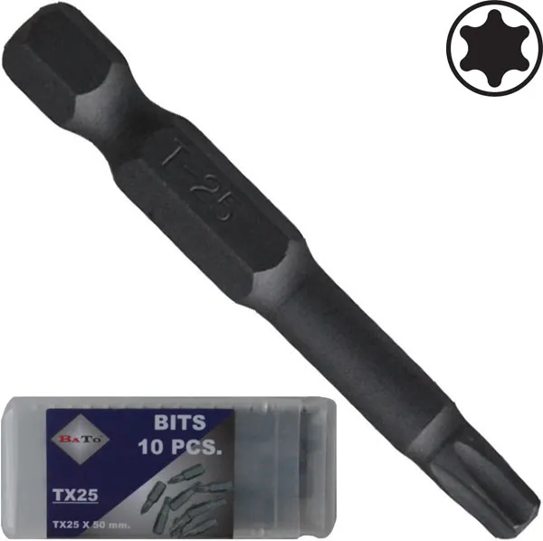 BATO 1/4" Bits Torx 10 x 50mm. 10 stk. pk.