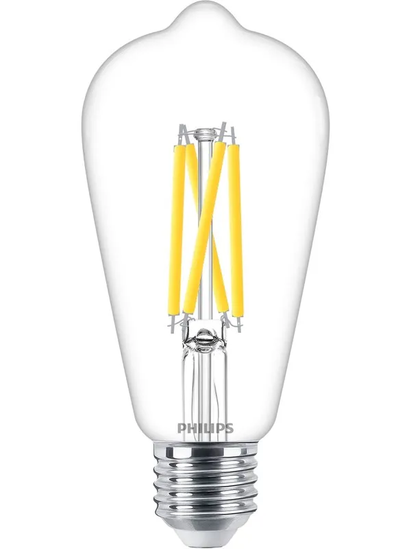 Philips LED-lyspære Classic ST64 5.9W/922-927 (60W) Clear WarmGlow Dimmable E27