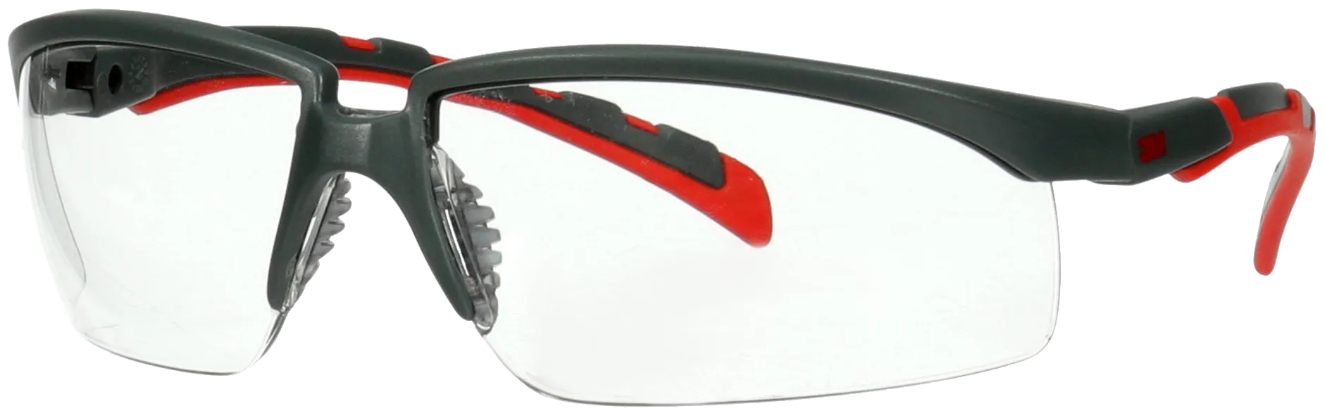 Solus 2000 vernebrille grå/rød ramme klart glass