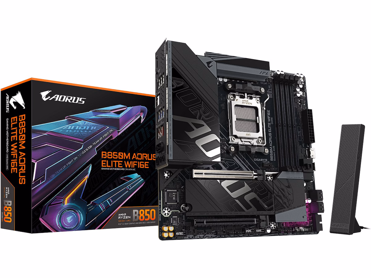 GIGABYTE B850M AORUS ELITE WIFI6E Hovedkort - AMD B850 - AMD AM5 socket - DDR5 RAM - Micro-ATX